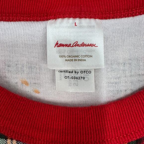 Hanna Andersson Pajama Top Adult SZ L Family Holiday Plaid Long Sleeve Organic - Picture 7 of 9